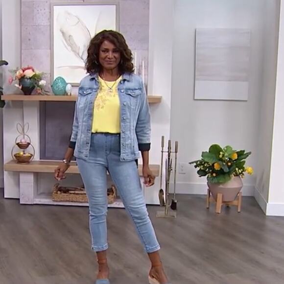 DG2 by Diane Gilman New Classic Stretch Split Hem Pull-On Capri Pants Chamber MT - Picture 6 of 9